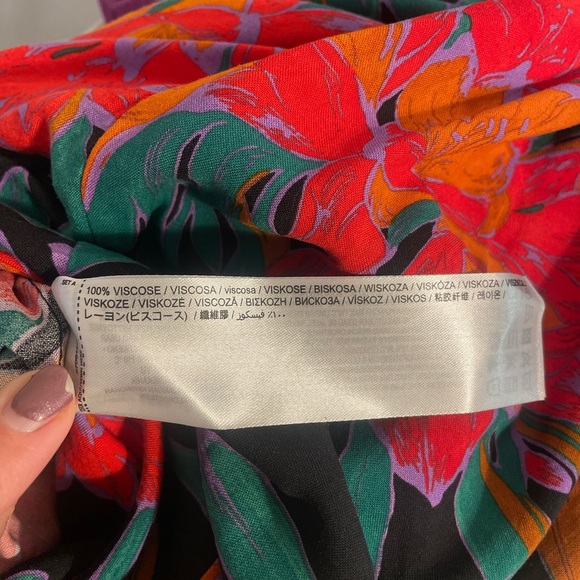 NWT Mango tropical printed skirt with bow Medium - Picture 9 of 9